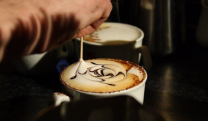 Etching Into Coffee Foam to Make Art