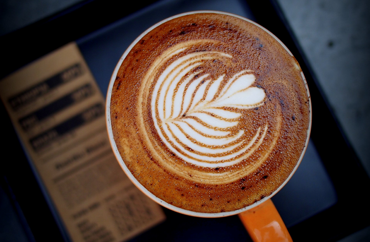 image of rosette pattern in coffee art