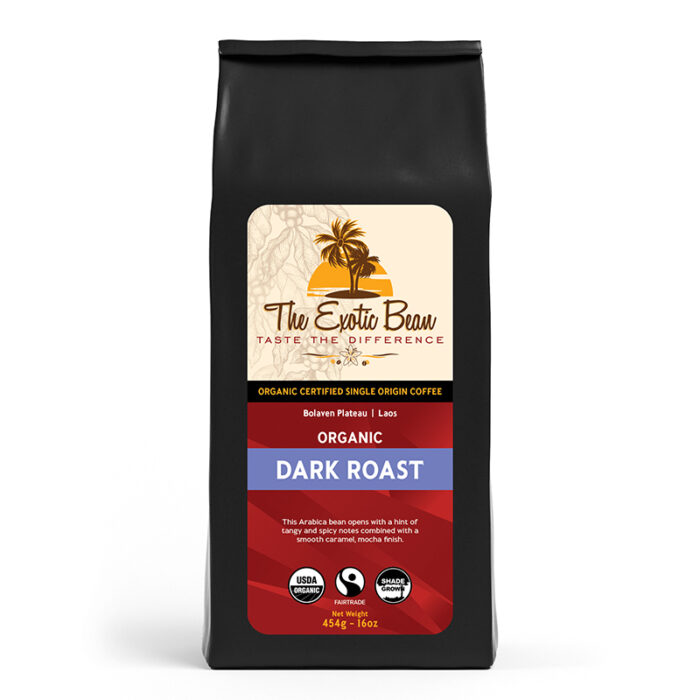 The Laos Dark Roast coffee bag